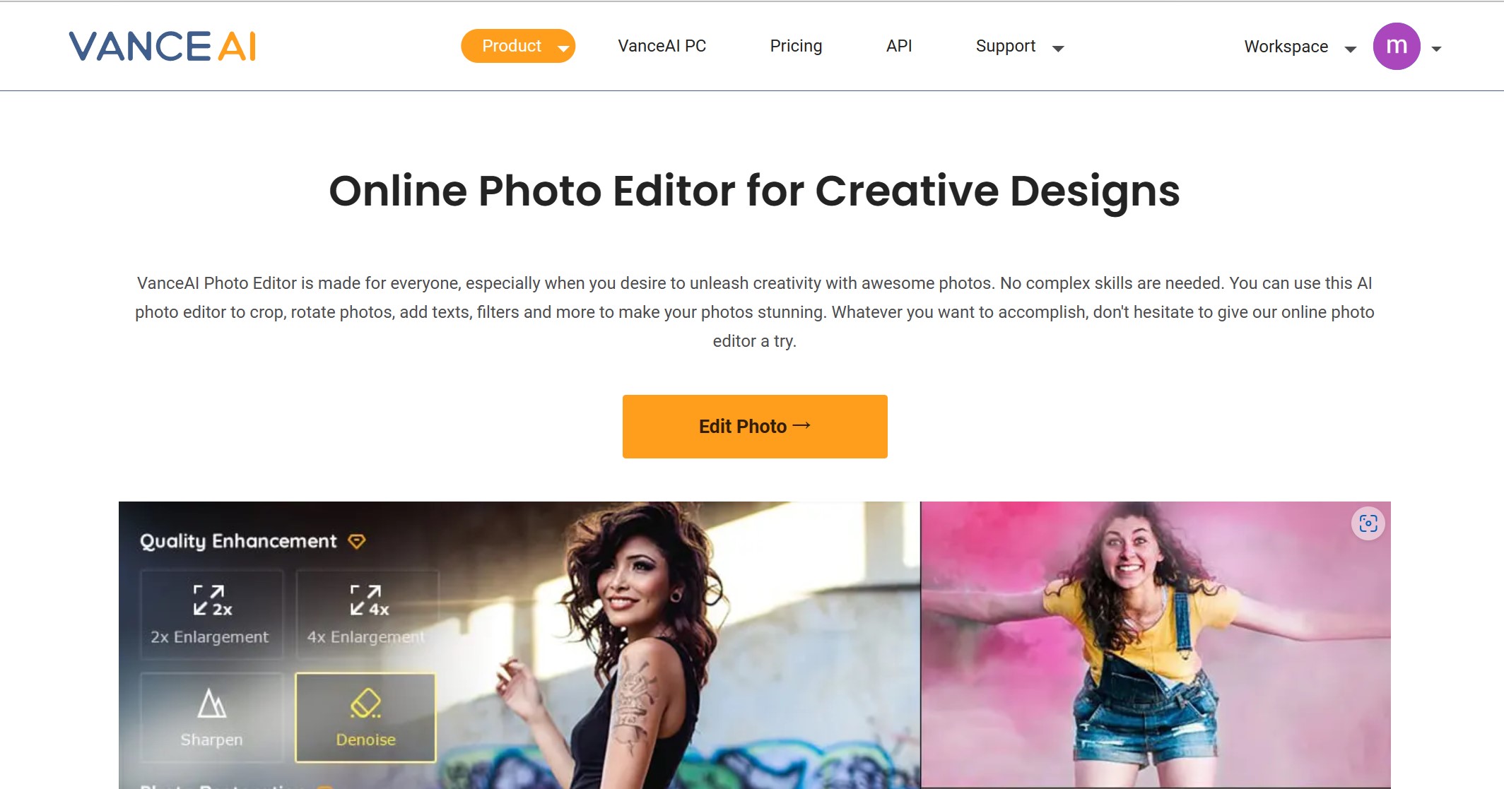 VanceAI Photo editor